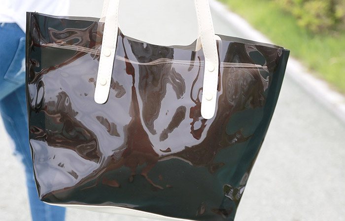 [당일발송]여성 PVC여름가방 여행숄더백 웨이브